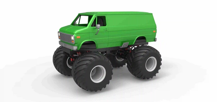 monster truck van scale 1 25 3d models download creality cloud trucks 3d print model - Mito3D
