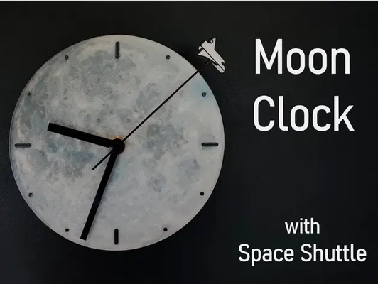 moon clock glows in dark 3d models download creality cloud 3d print model - Mito3D