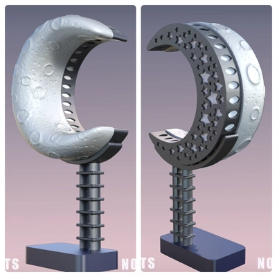 moon crescent 3d models download creality cloud 3d print model - Mito3D