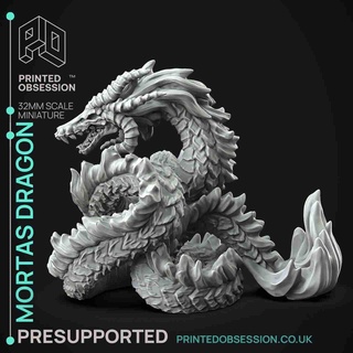 mortas dragon - death presupported 32 mm Monsters 3d print model - Mito3D