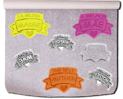 madre giorno biscotto taglierina Messaggio francobollo Alimenti 3d print model - Mito3D