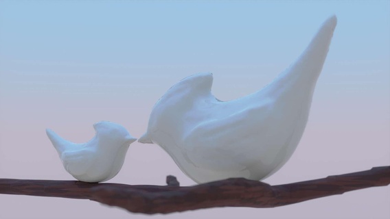 madres día pájaro escultura volador animales 3d print model - Mito3D