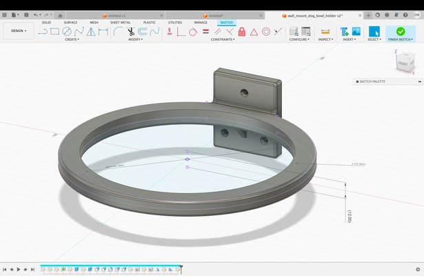 montable perro cuenco soporte 3d modelos descargar crealidad nube 3d print model - Mito3D