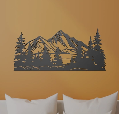 mountain landscape wall art 3d models download creality cloud home decor 3d print model - Mito3D