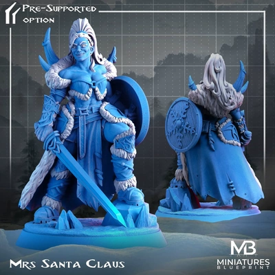 señora papa noel claus 3d modelos descargar crealidad nube 3d print model - Mito3D