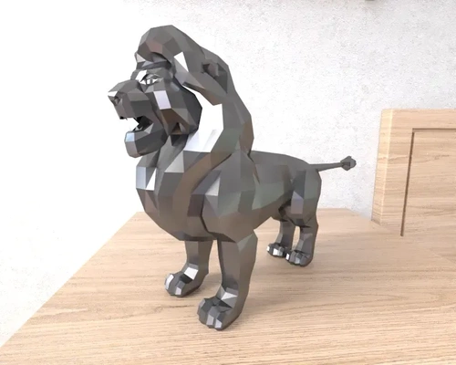 mufasa löwe lowpoly poly 3d modelle download realität wolke 3d print model - Mito3D