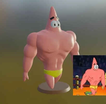 músculo patrick patricio musculoso 3d modelos baixar crialidade nuvem 3d print model - Mito3D