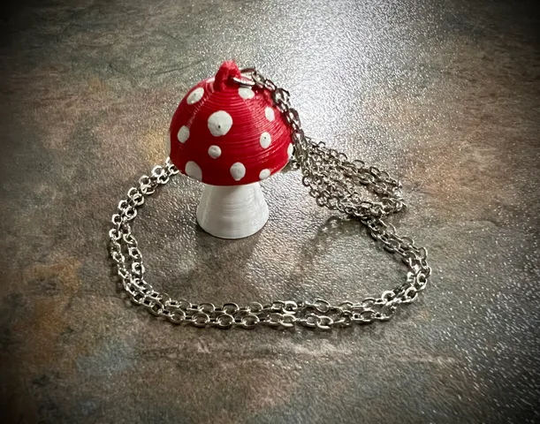 mushroom necklace pendant & earrings Fashion 3D print model - Mito3D