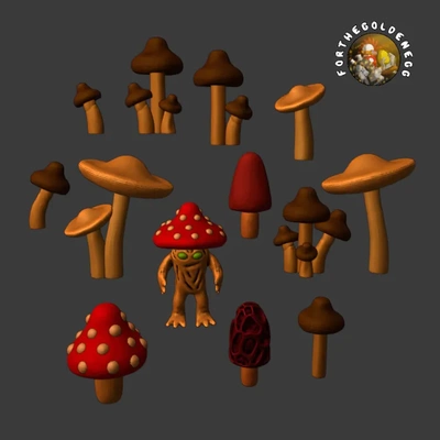 mushroom party 3d models download creality cloud board game 3d print model - Mito3D