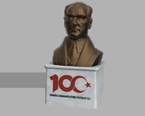 mustafa kemal atat rk - t rkiye cumhuriyeti'nin 100 y l 3d models download creality cloud characters 3d print model - Mito3D