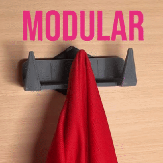mw modular Mauer montieren Aufhänger Mantel Mode 3d print model - Mito3D