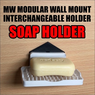 mw modular pared montar jabón soporte intercambiable percha casa 3d print model - Mito3D