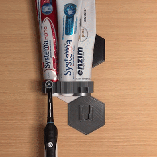 mw modular pared montar pasta dental cepillo dientes soporte casa 3d print model - Mito3D