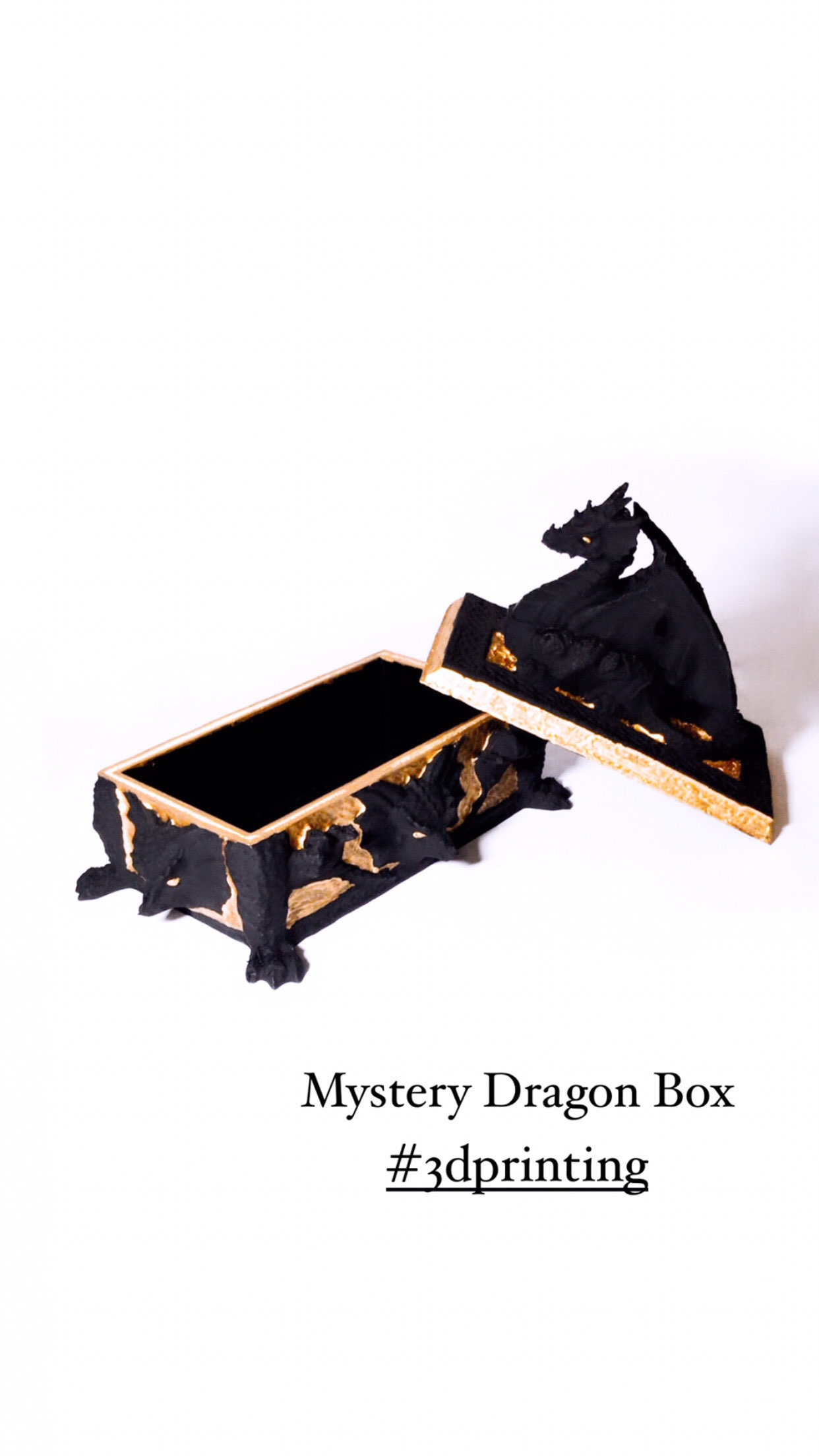 mistério Dragão caixa jóias 3D print model - Mito3D