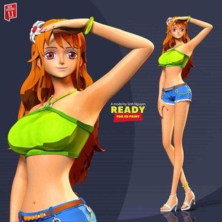 nami summer - one piece 3d models download creality cloud Fictional Characters 3d print model - Mito3D