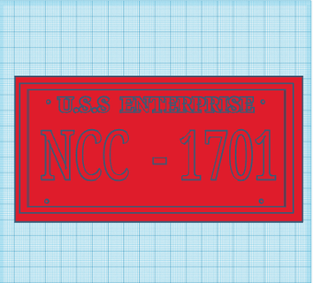 ncc 1701 licence plate 3d models download creality cloud Others  3d print model - Mito3D