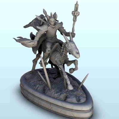 necro horseman - figure dark miniatures warhammer 3d models download creality cloud monsters 3d print model - Mito3D