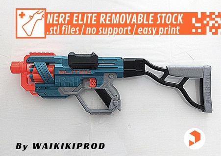 nerf élite amovible Stock 3d modèles Télécharger créalité nuage jouet armes feu 3d print model - Mito3D