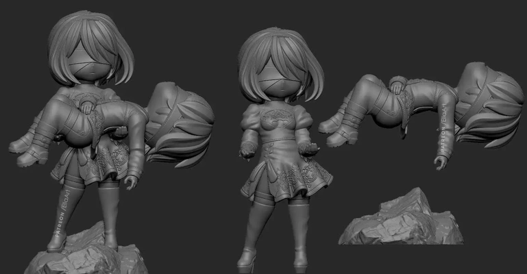 nier automata 3d models download creality cloud 3d print model - Mito3D