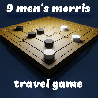nine men's morris travel game print place Board Game 3d print model - Mito3D