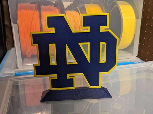 notre dame logo stand 3d modelle download realität wolke 3d print model - Mito3D