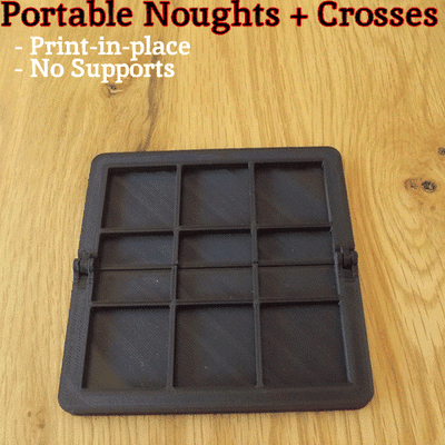 noughts crosses travel edition 3d models download creality cloud board game 3d print model - Mito3D