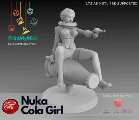 nuka cola girl fallout 4 3d models download creality cloud women 3d print model - Mito3D