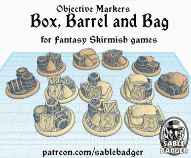objective markers - fantasy box bag barrel Home Decor 3d print model - Mito3D