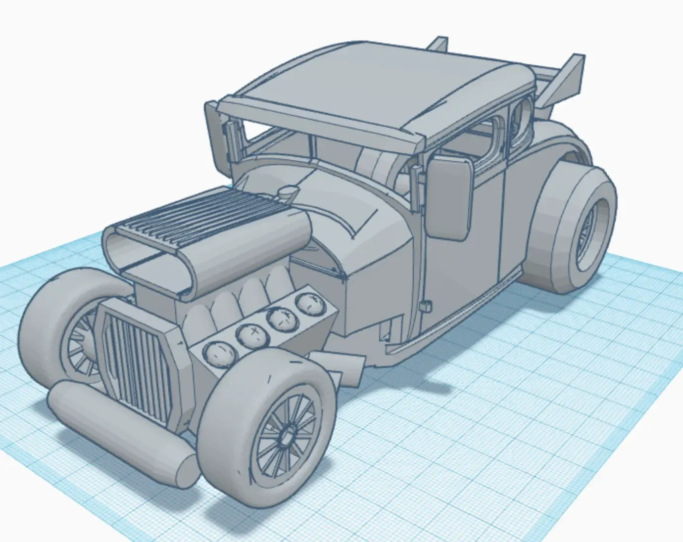 antiguo moda arrastrar coche vehiculo 3d modelos descargar crealidad nube 3D print model - Mito3D