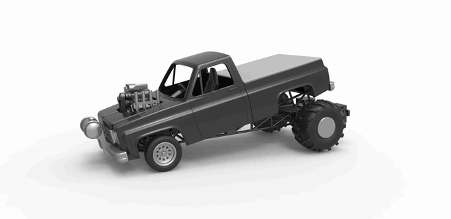 old school pulling truck 2wd scale 1 25 3d models download creality cloud Trucks 3d print model - Mito3D