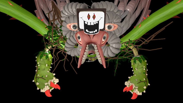 ómega flowey 3d modelo pls baixar modelos crialidade nuvem personagens 3d print model - Mito3D