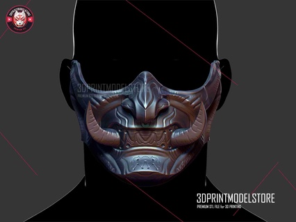 oni samurai fantasma máscara 3d modelos descargar crealidad nube mascaras cascos 3d print model - Mito3D