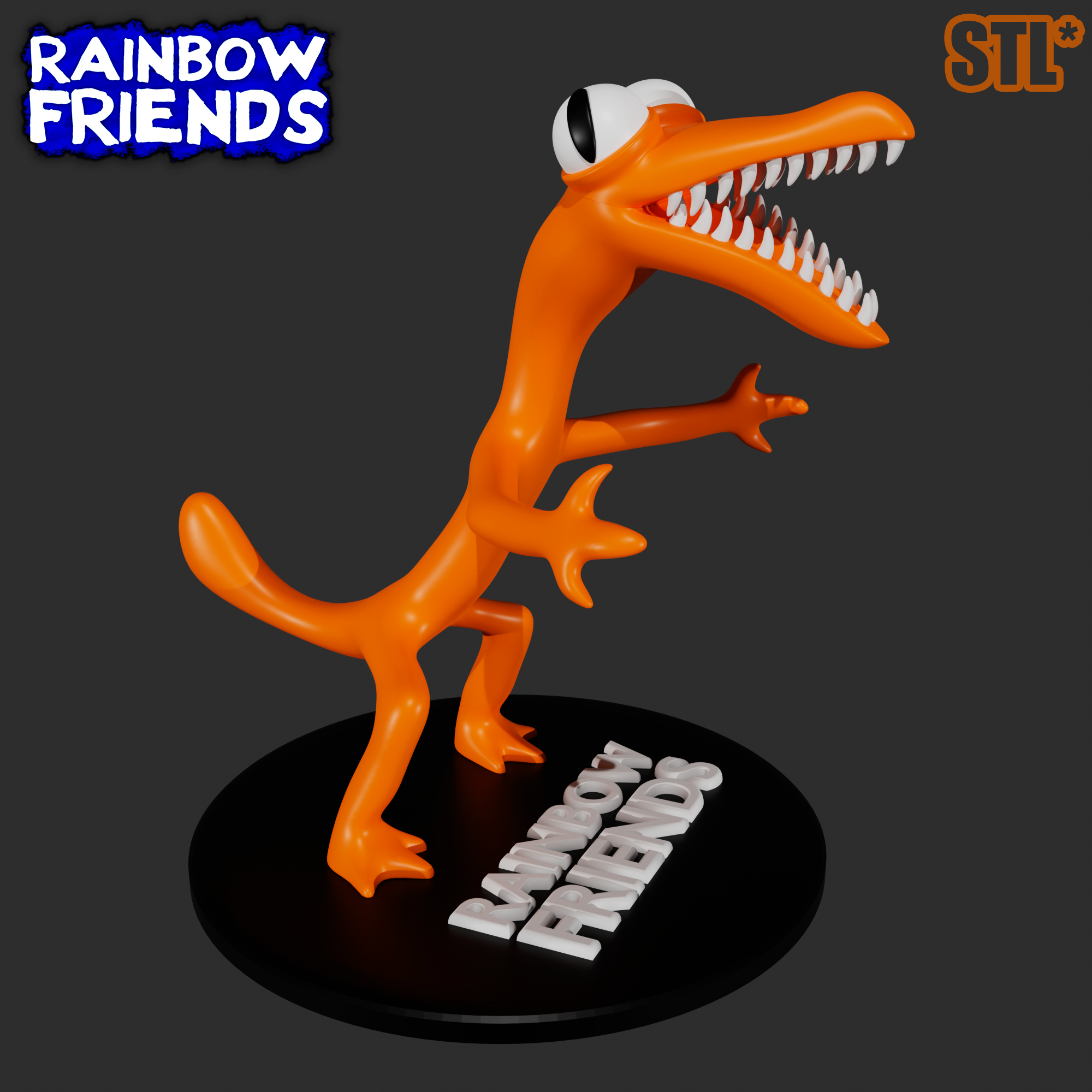 orange rainbow friends roblox 3d fan art Monsters 3D print model - Mito3D