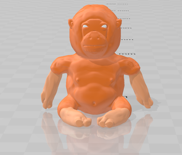 orangutan-man alp555 mini figure 1 supports&w supports Mammal 3d print model - Mito3D