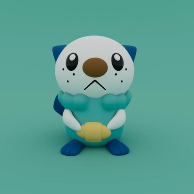 oshawott pokémon 3d modelos baixar crialidade nuvem 3d print model - Mito3D