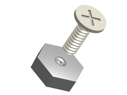 oversized nut bolt Tools 3d print model - Mito3D