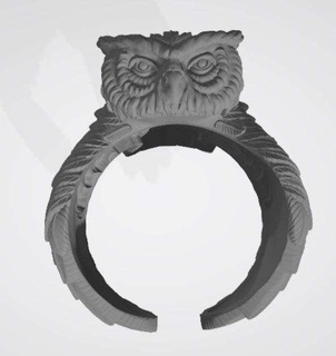 búho anillo 3d print model - Mito3D