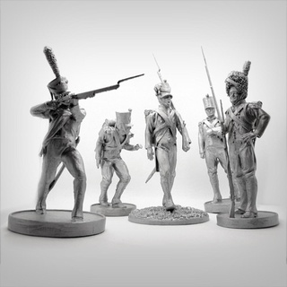 pack of 5 napoleonic soldiers. 3d models download creality cloud characters 3d print model - Mito3D