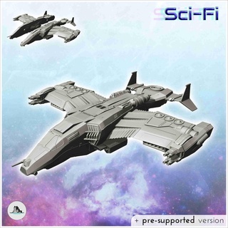 palaemon spaceship 23 - sci-fi science fiction future 40k le 3d models download creality cloud Spacecrafts 3d print model - Mito3D