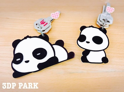 Panda clé chaîne 3d print model - Mito3D