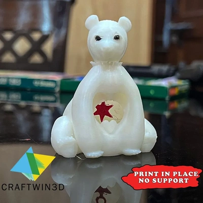 panda modelo móvel coração estrelas 3d modelos baixar crialidade nuvem 3d print model - Mito3D