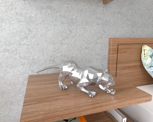panther lowpoly decorative sculpture 3d models download creality cloud mammal 3d print model - Mito3D