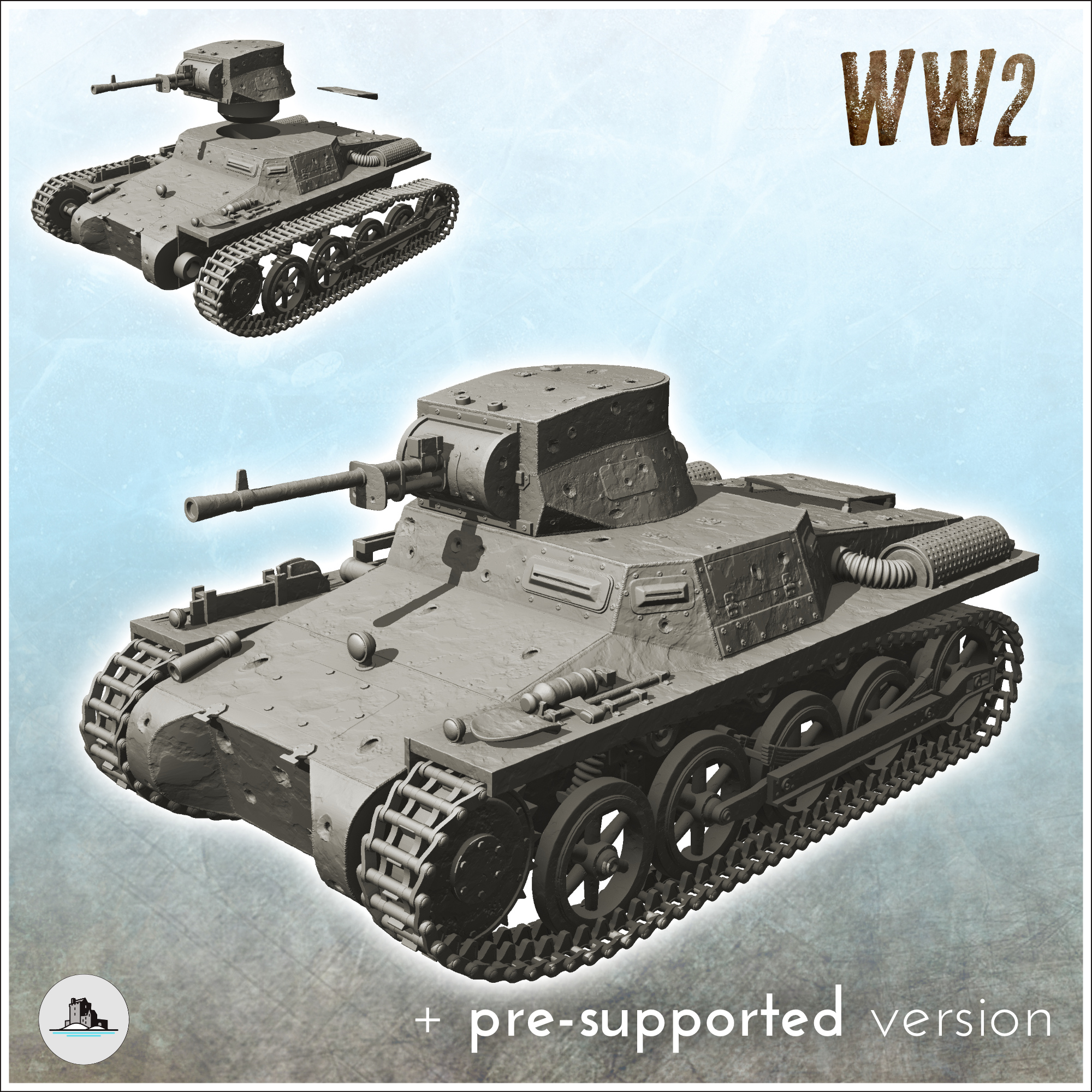 Panzer breda ww2 alemão chamas guerra parafuso açao blindado carros tanques 3D print model - Mito3D