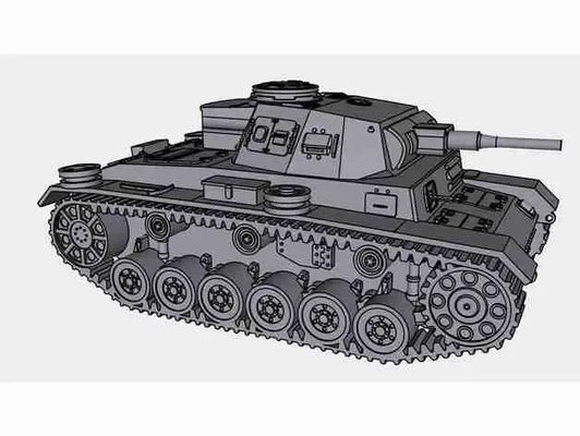 panzer iii 3d modèles télécharger créalité nuage 3d print model - Mito3D