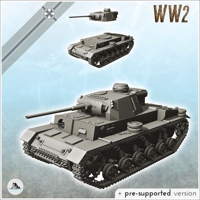 panzer iii ausf j - miniatures warhammer tabletop scenery 3d models download creality cloud architectural 3d print model - Mito3D