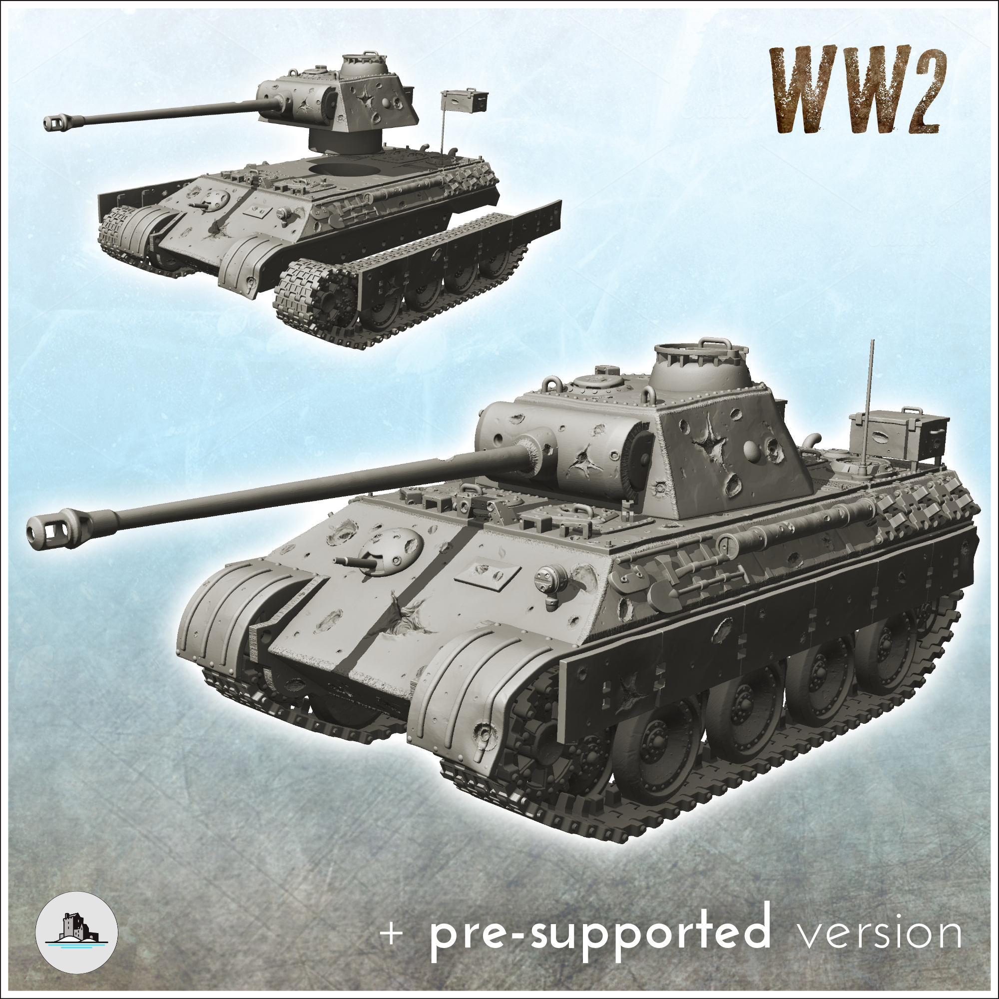 panzer panter ausf ww2 Almanca alevler savaş cıvata aksiyon zırhlı arabalar tanklar 3D print model - Mito3D
