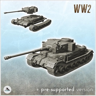panzer vi tiger - ww2 german flames war bolt action Armored Cars & Tanks 3d print model - Mito3D