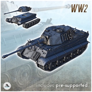 Panzer vi tigre ii ww2 allemand flammes guerre boulon action blindé voitures réservoirs 3d print model - Mito3D