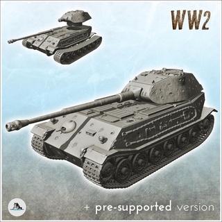 panzer vi kaplan ii vk 4502 ww2 alevler savaş cıvata aksiyon zırhlı arabalar tanklar 3d print model - Mito3D