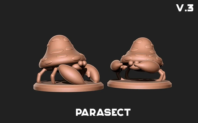 parasecto pokemon v 3 3d impresión modelo modelos descargar crealidad nube 3d print model - Mito3D